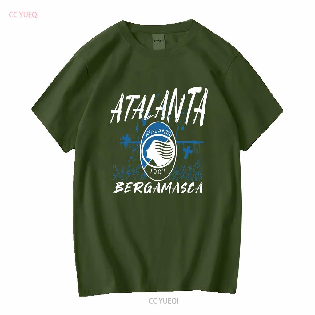 Atalanta Tričko Bergamasca Calcio La Dea Gli Orobici Nerazzurri Bergamo dlhý alebo krátky rukáv vintage Prané Bežné Mäkké
