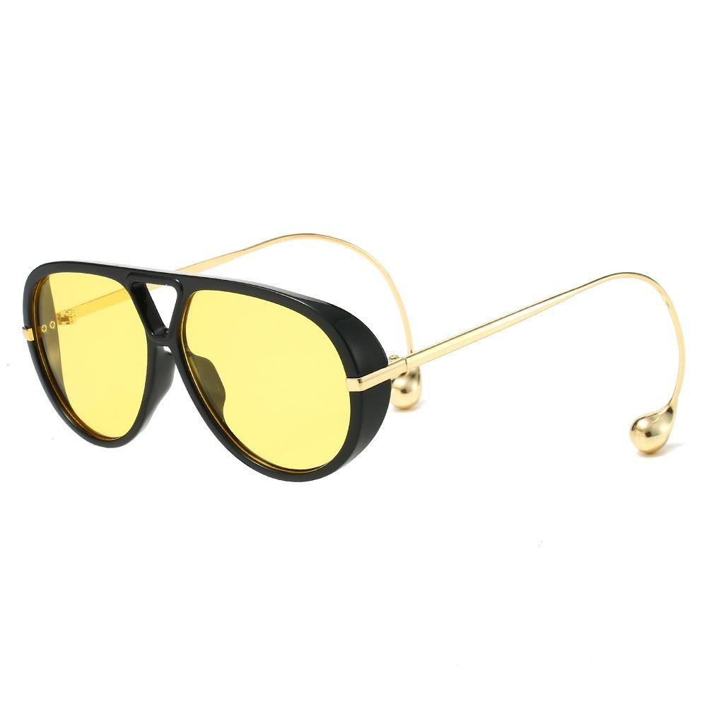 European and American Fashion Sunglasses Male Pilot Double Beam Large Frame Metal New Sunglasses Female