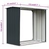 Firewood Storage Shed Galvanized Steel 172 x 91 x 154 cm Anthracite