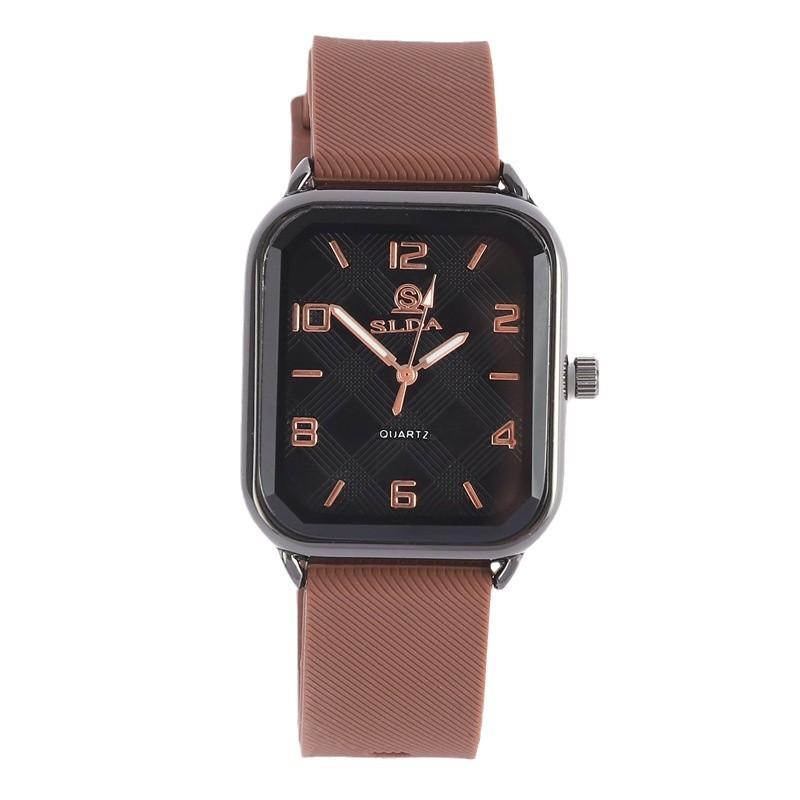 Rectangle Personality Digital Men'S Watch Student Fashion Casual Silicone Strap Quartz Watch Men