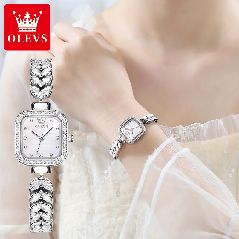 OLEVS Brand Square Quartz Watch New Diamond-encrusted Women's Watch