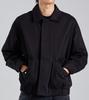 Button Seoul Hidden Placket Crop Harrington Cotton Jacket (Black)
