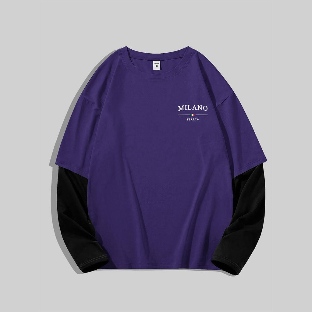 Men's Y2k Goth Shirt Graphic Oversized Long Sleeve Crewneck Tee Streetwear Tops Spring Fit