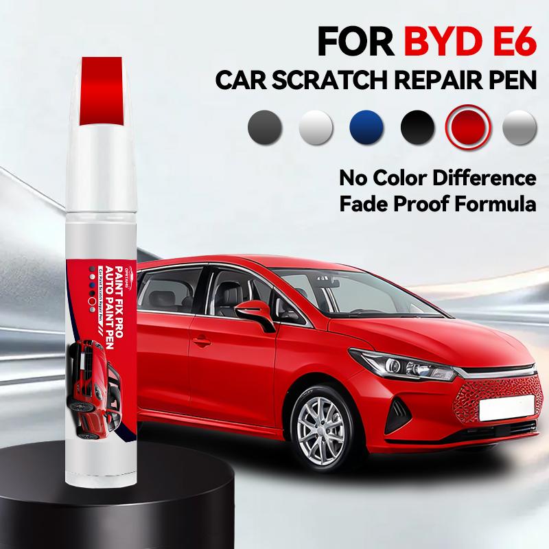 For BYD E6 Paint Repair Pen Touch Up Scratch Remover DIY Auto Accessories Black White Silver Gray Blue Red