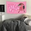 VIKAMA Whimsical RATZ Mouse Tapestry Playful Living Room Bedroom or Dormitory Wall Hanging Home Decor