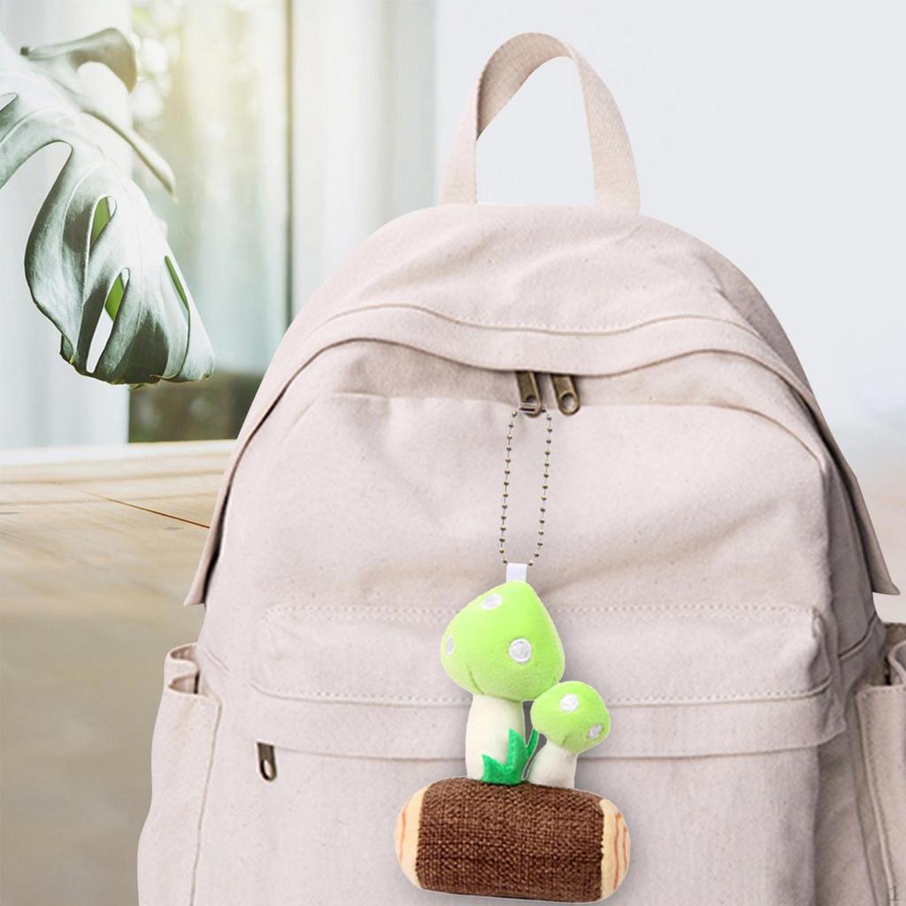 Keychain Backpack Decoration Stuffed Plush Mushroom Toy Handbag Charm Ornament for Party Favors