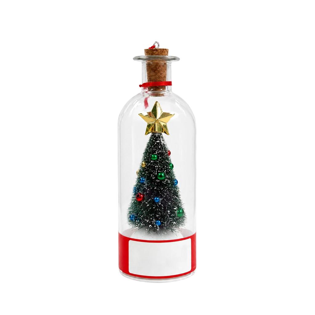 Christmas Tree Message in a Bottle Decoration for Holiday Home Decor