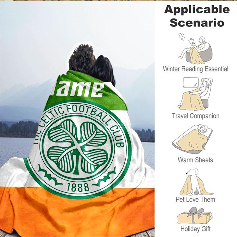 Coperta Personalizzata con Stemma Celtic FC Leggera Ideale per Letto Perfetta per Viaggi, Campeggio, Soggiorni, Divani, Regalo di Natale