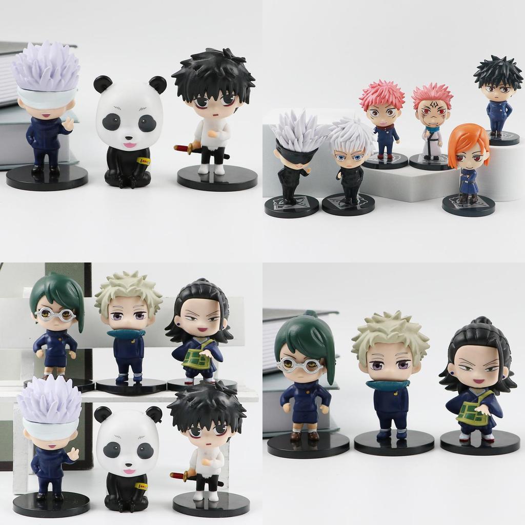 Authentic 6-piece Jujutsu Kaisen Pvc Figurine Set Toge Gojo Satoru Gojo Megumi Fushiguro Nobara Kugisaki Kechizu And Kokichi Muta 8cm Height