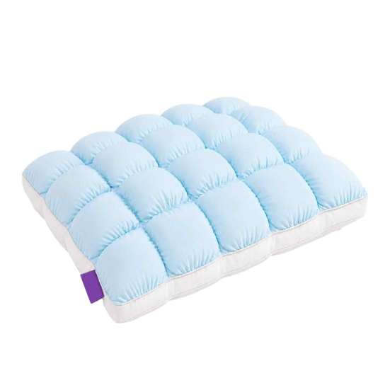 Luxury Hotel Style Pillows Mellow Puff Cooling Cloud Pillow, Ice?Silk Quilted Grid Bed Soft Quilting Pillow Inserts Support for Side & Back