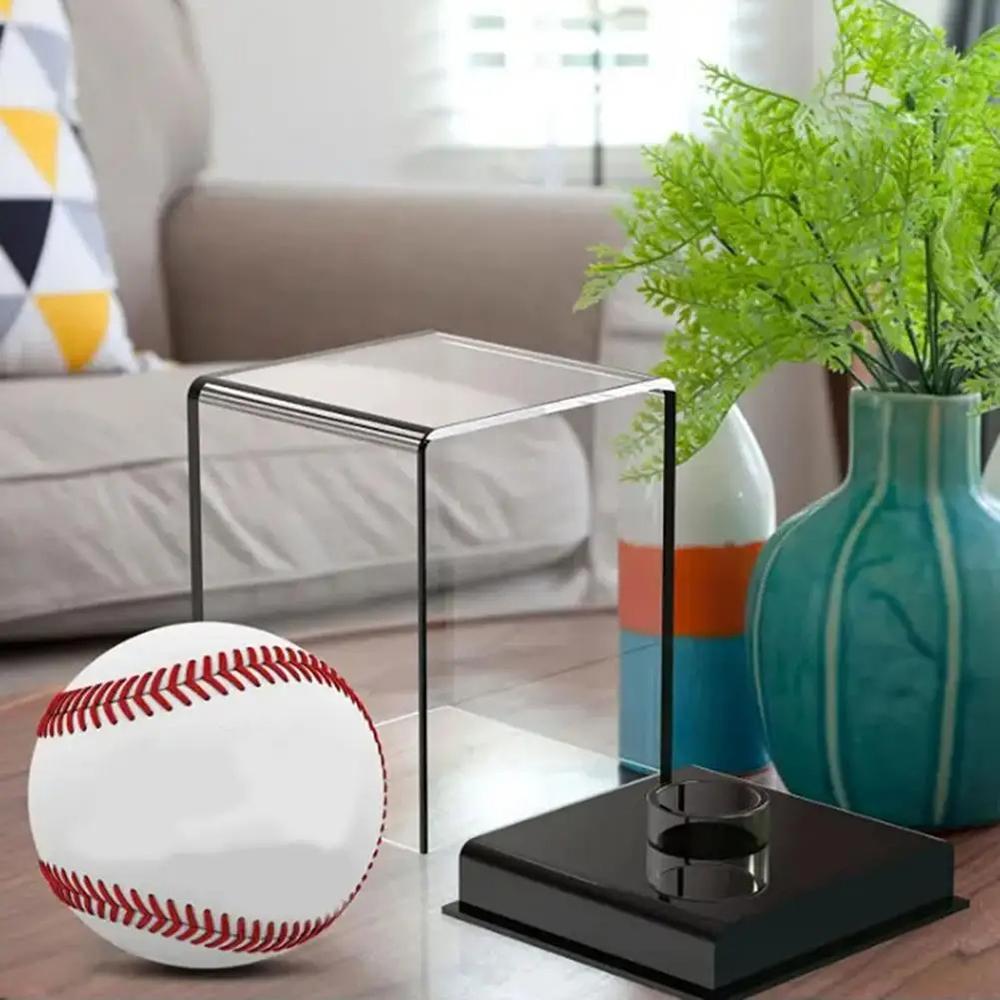 Baseball Display Case with Base Acrylic Clear Golf Tennis Holder Square Cube Ball Protector Souvenir Autograph Display Box