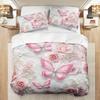 Floral Butterflies Bedding Set Princess Duvet Cover Set Quilt Cover With Pillowcase For Bedroom Decor Birthday Gift For Girls
