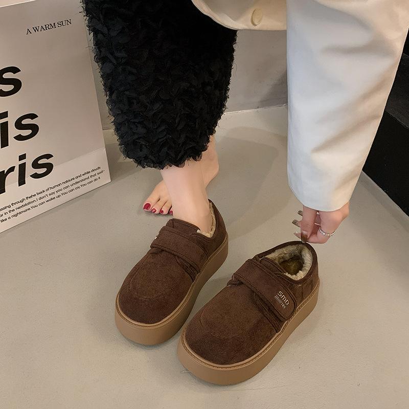 Fashion Velcro Thick-soled Velvet Women's New Winter Warm Cotton Shoes Outer Wear Design Cotton Boots