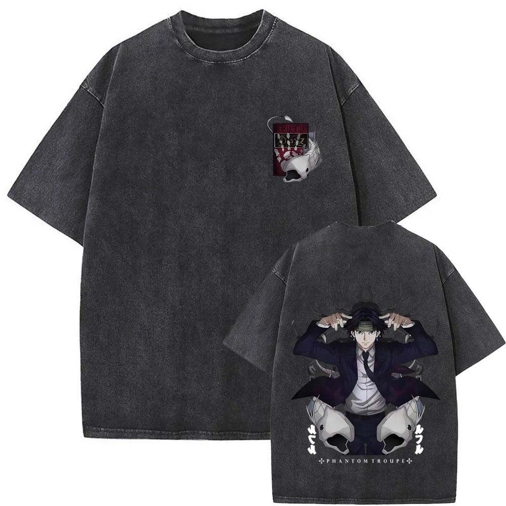 

Washed Vintage Anime Hunter X Hunter Aizakku Netero Heart Graphic Tshirt Men Women Manga Oversized T Shirts Male Fashion Tshirt S
