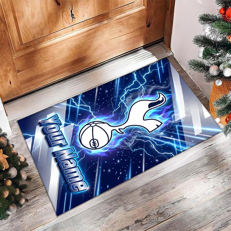 Tottenham Hotspur FC Printed Crystal Velvet Rug Non‑Slip Crystal Velvet Carpet For Sofa Bedroom Indoor Home Decoration