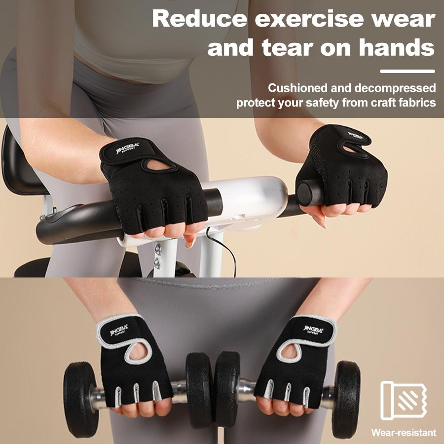 Summer Women Men Silicone Non-Slip Sweat-Proof Breathable Fitness Athletic Outdoor Activity Bike Half-Finger Gloves Gym Power Bicycle Glove