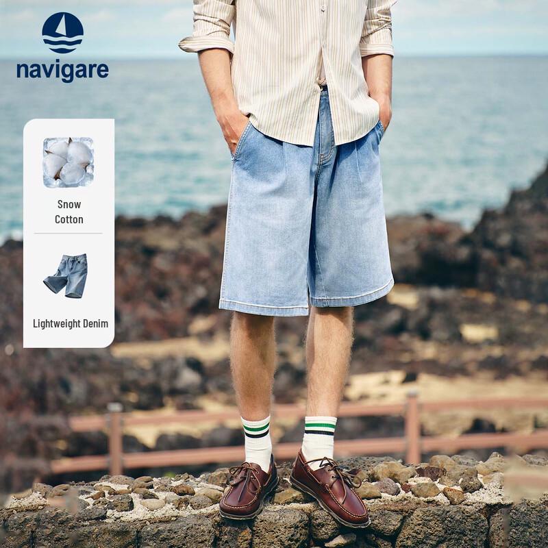 Navigare Men s Loose Fit Cooling Denim Shorts M