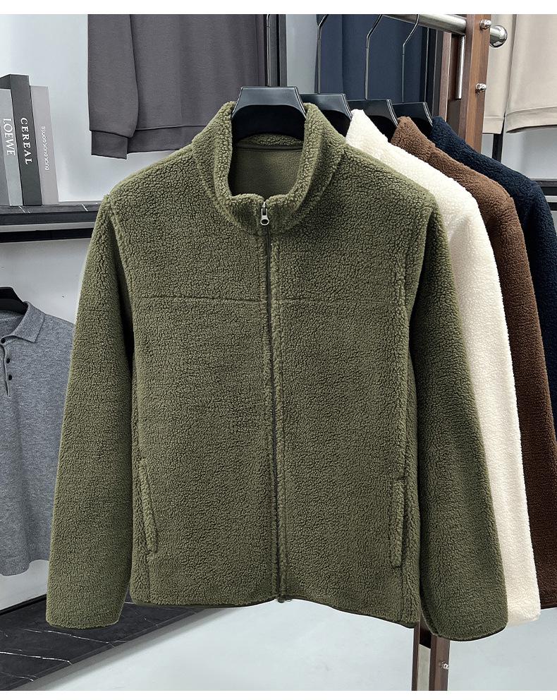 2025 Japanese Style Fleece Stand Collar Jacket - Thick, Warm, Casual Autumn/Winter Wear