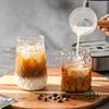 Strukturiertes Glas Kaffeebecher Set Stilvolles Eiskaffee Trinkgeschirr Kreative Getränkegläser für Hausbar Einfach und Stilvoll