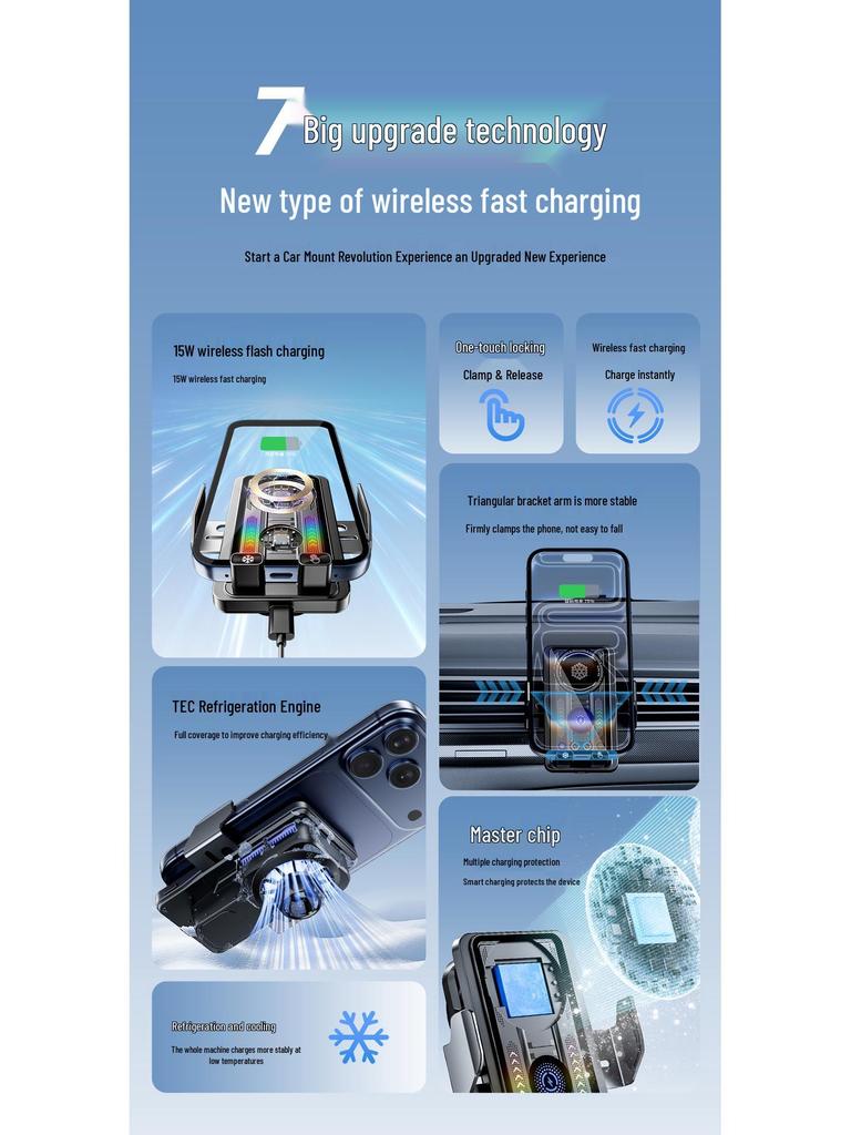 Magnetic 360° Rotating Wireless Phone Charger with Cooling