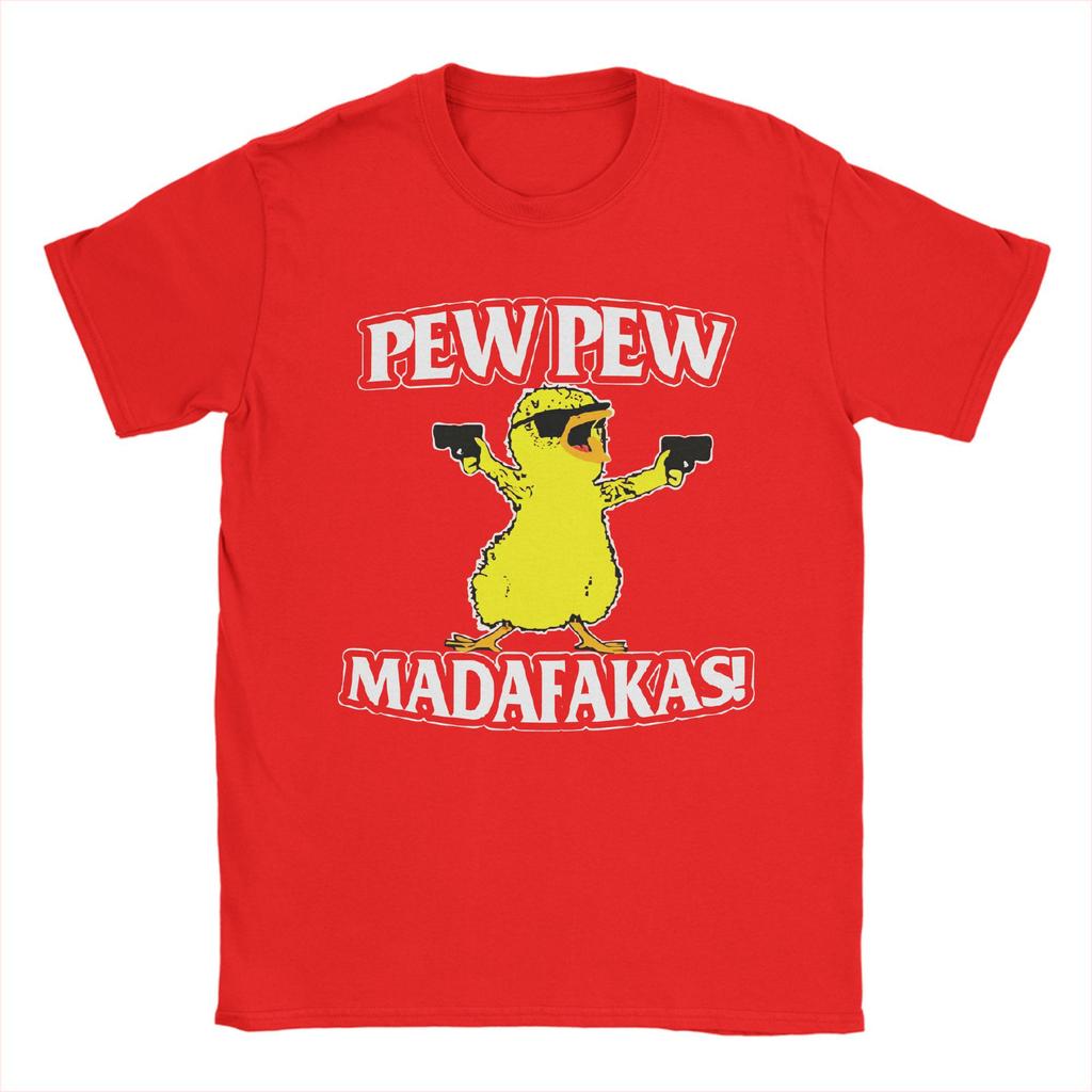 Herren T-Shirts Ente Pew Pew Madafakas Vintage Reine Baumwoll-Tees Kurzarm T-Shirts Rundhals Kleidung Übergröße