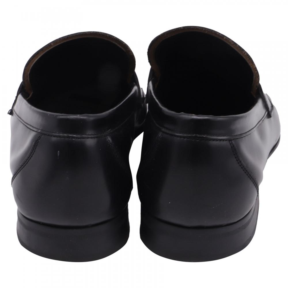 Salvatore Ferragamo Black Leather Gancini Loafers