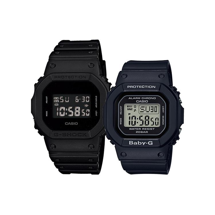 CASIO Unisex Pair Table Series Black Watch DW-5600BB-1PR&BGD-560-1PR