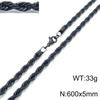 Hip-hop Style Vacuum Plating Black Titanium Steel Men's and Women's Winding Ladder Twist Necklace