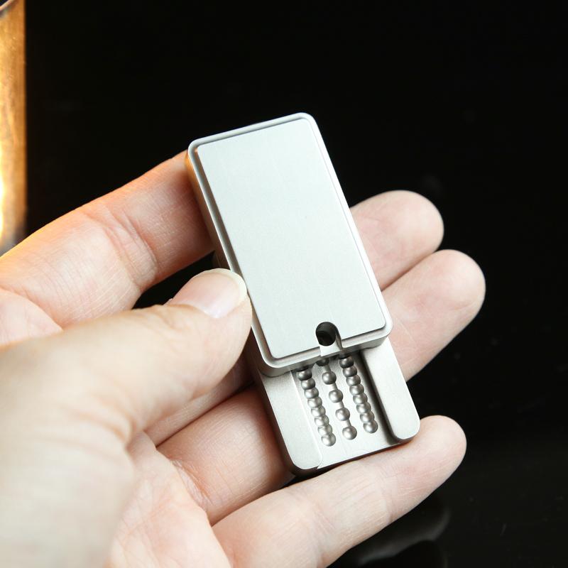 Stainless Steel Mechanical Ratchet Toy Ding-Ding Card Pusher EDC Fidget Toys Office Stress Relief Toys For Adult Children Gift