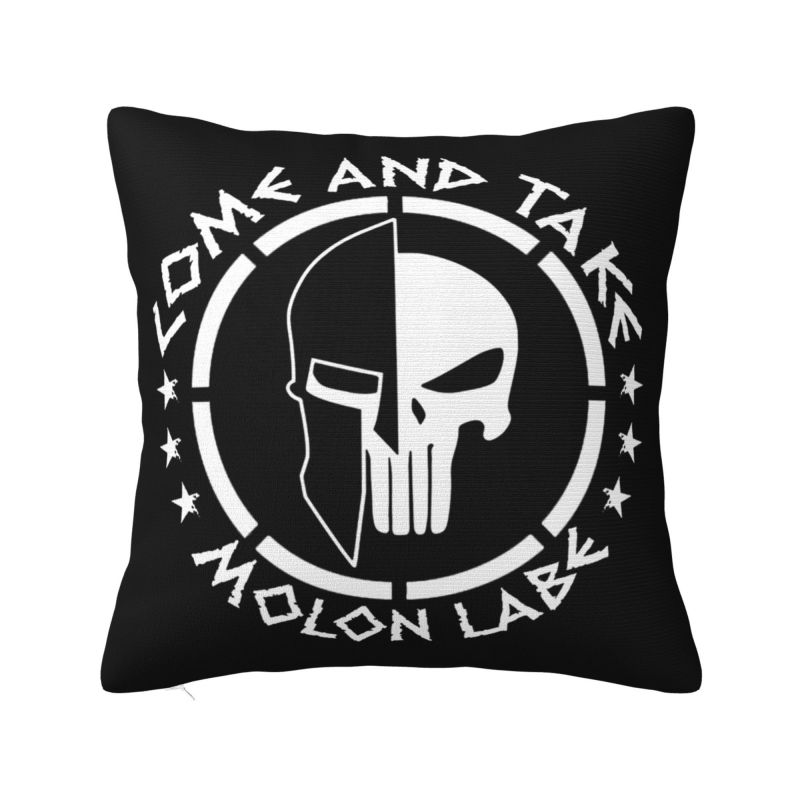 Luxury Sparta Spirit Spartan Skull Sofa Cushion Cover Velvet Throw Pillow Case for Living Room