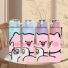 1PC Pink Pig Take Selfie Funny Cartoon Print 750ml Color Plastic Sports Water Bottle Leakproof Flip Straw Lid Suitable for Sports Office Home Use