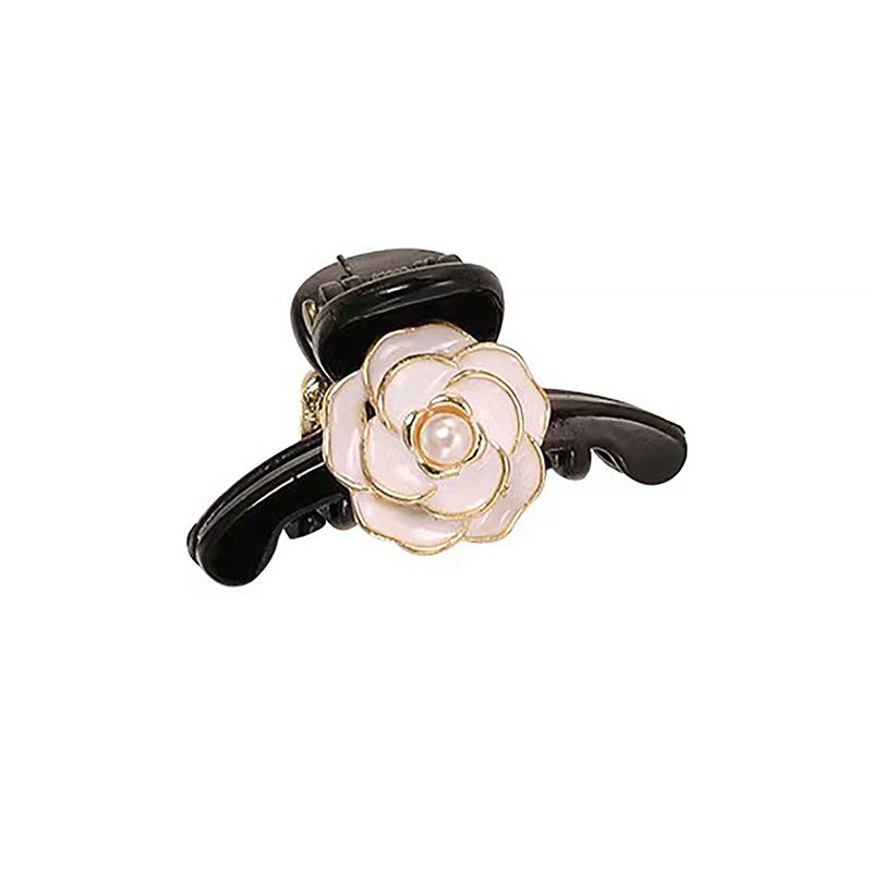 Lovely Flower Vintage Small Hair Claws For Women Girls Retro Dripping Oil Camellia Hairpin Hair Accessories Headwear Ornament