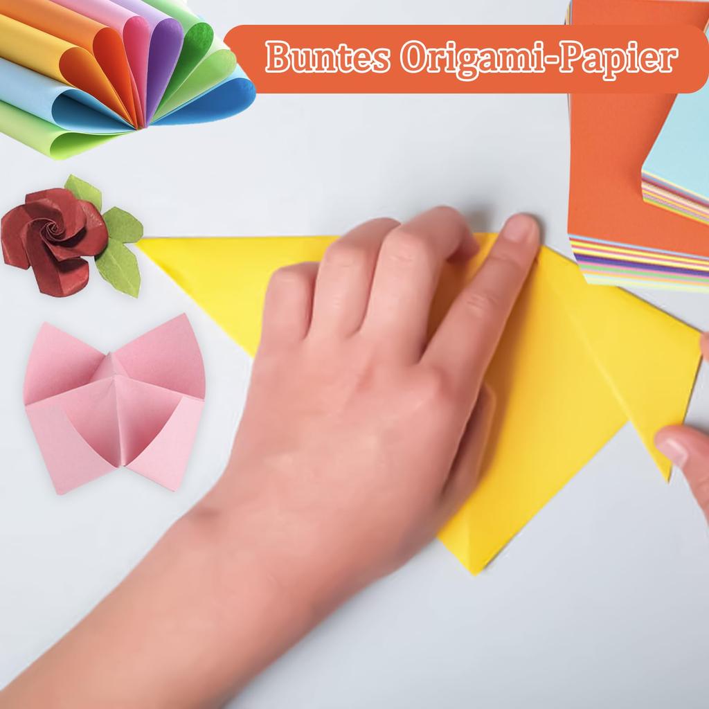 Sada 400 listů origami papíru - 10/15/20cm oboustranný barevný krepový papír pro DIY