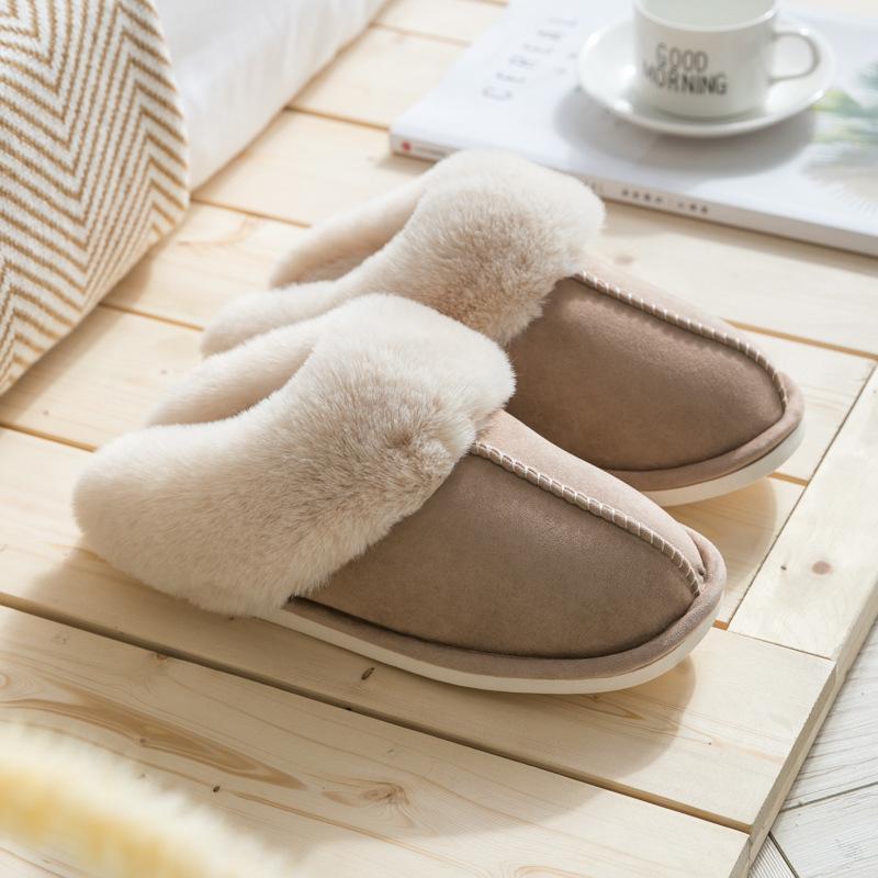 Cotton slippers plush home autumn and winter couple warm non-slip cotton shoes ladies slippers