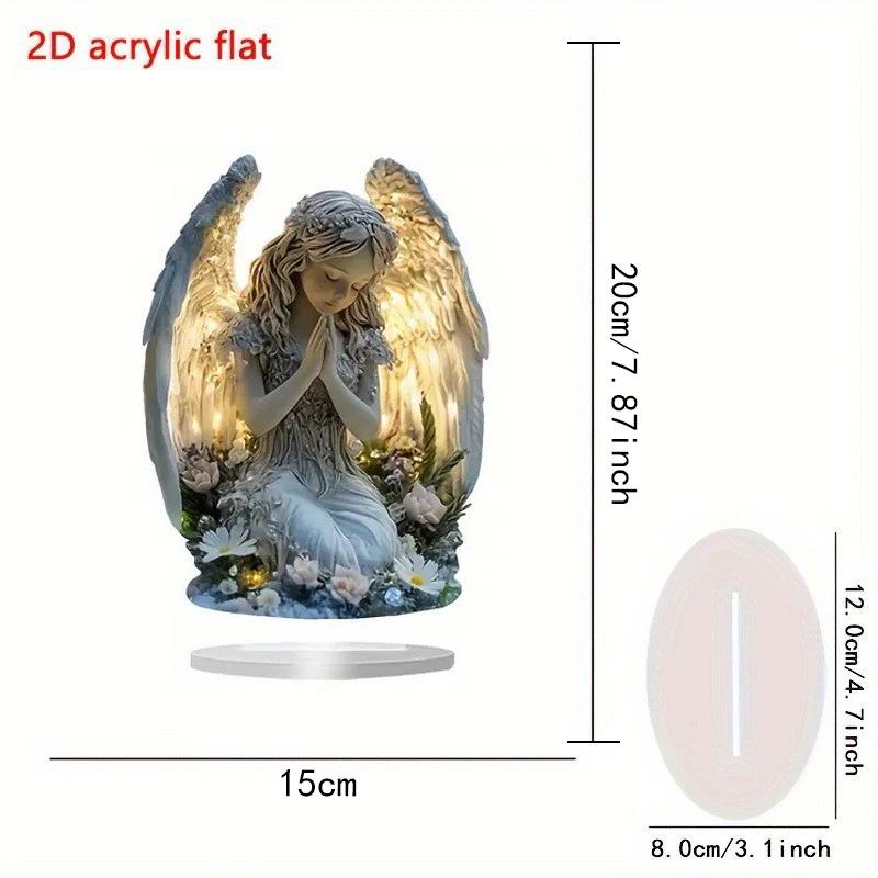 Peaceful Radiant Angel Statue - Serene Desktop or Home Decoration