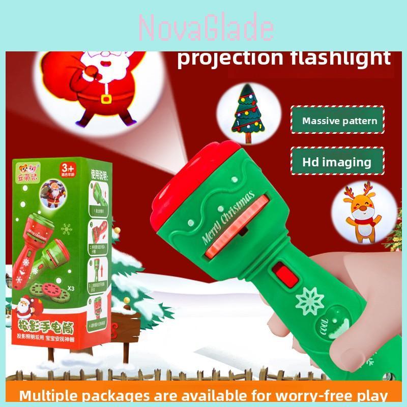 Christmas Toy Projection Flashlight For Kids With Led Light And Visual Development