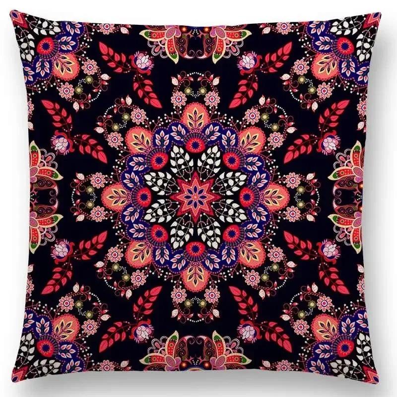 Home Decor Colorful Ethnic Pattern Decorative Pillow Covers Pattern Cushion Cover Suitable For Sofa Bedroom Car Pillow Cover