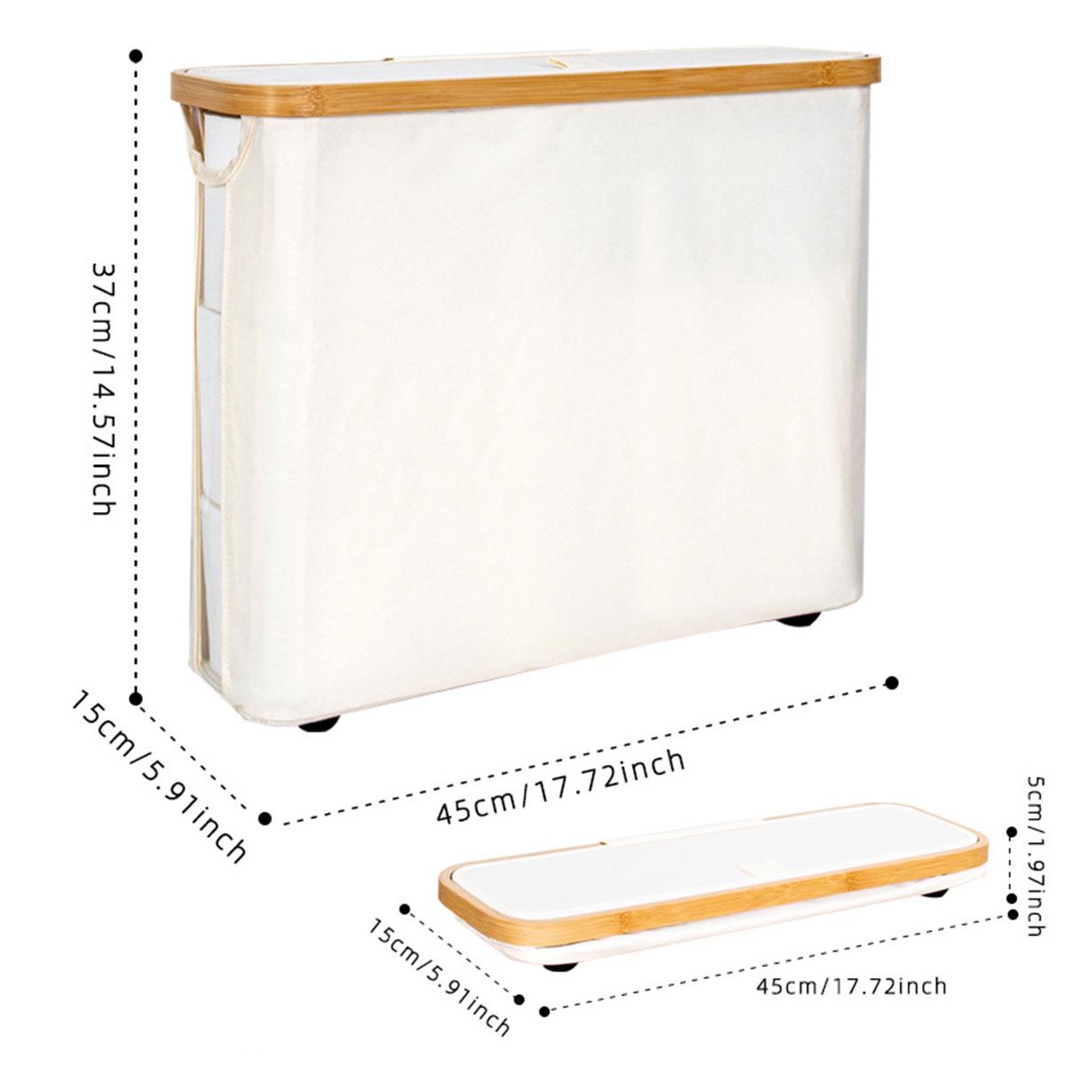 Bamboo Toilet Paper Basket & Organizer - Wall-Mounted/Freestanding Bathroom Storage with Anti-Slip Design | Eco-Friendly Moistur