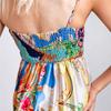 Summer wind new sexy women's clothing high waist printing vacation style swinging suspender dress