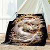 1pc dragon blanket, all season lightweight home office outdoor nap multifunctional blanket