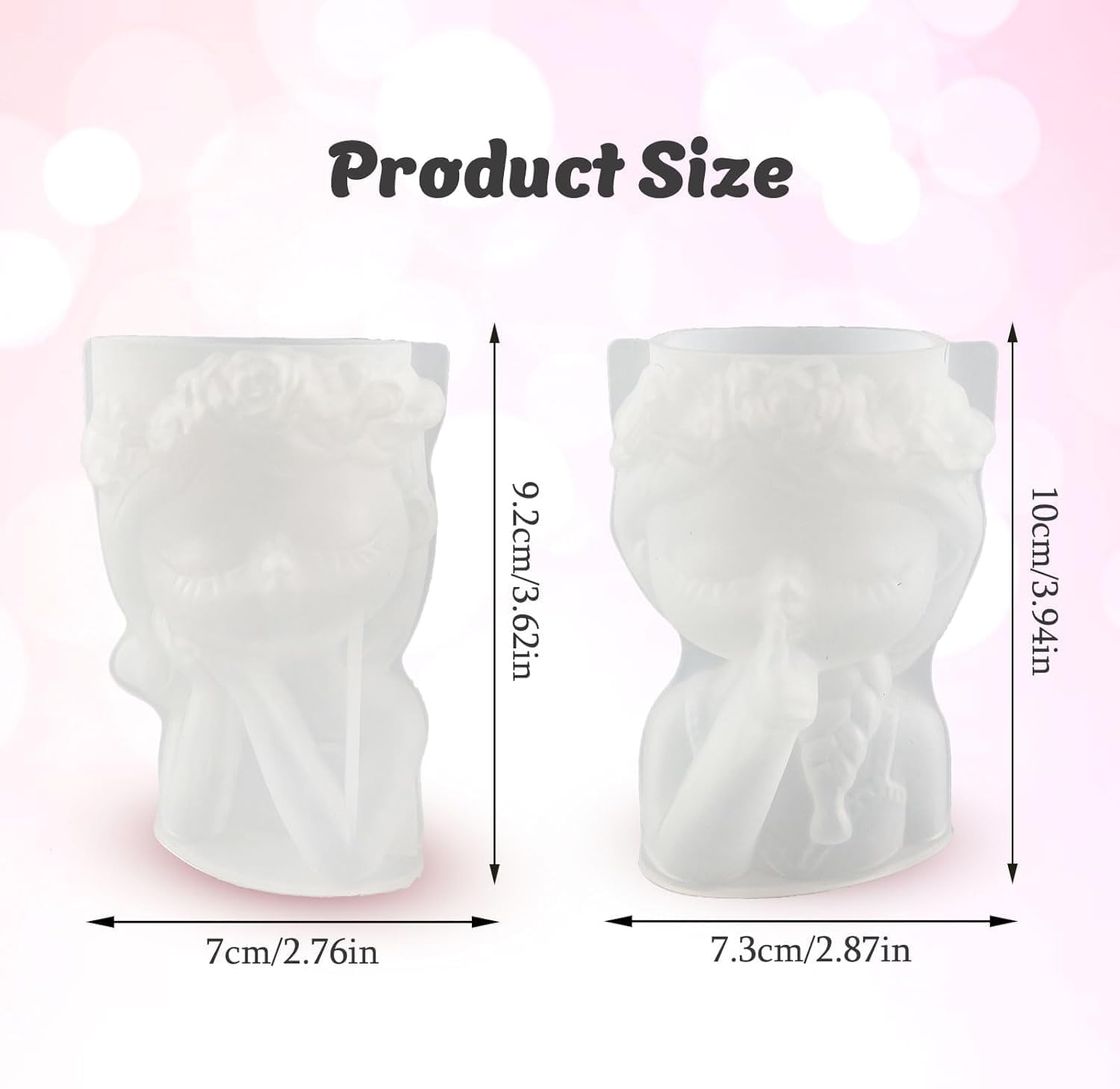 

2шт 3D девушки силиконовые формы, цветочный горшок цветок девушка бетонная литая форма DIY 3D суккулентные кашпо формы, эпоксидная смола формы, силиконовые формы для творчества blindfolded girl