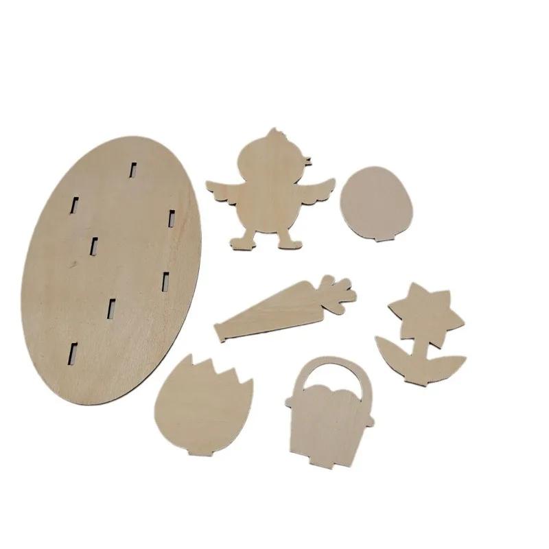 Easter Creative Wooden Handicrafts Kit Table Props Room Decorations Children's Painting Accessories Craft Supplies