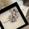 Black Diamond Fransk Katteøye Bærbare Negler: Håndlaget Naken Gradient med Knust Diamant Design, Avtakbart Falskt Neglesett
