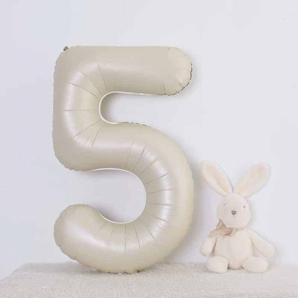 40-Inch Cream Number Balloon for Kids' First Birthday Party Decoration