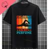 Funny Swimmer Tshirt Black With White Swimming Mode Graphic Print Shortsleeve Crewneck Pure Cotton Tee Perfect For Casual Wear