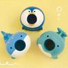 Cute Animal Pen Holder Mini Dinosaur Dolphin Shark Penguin Cat Dog Rabbit Shape Portable Resin Pencil Rest Organizer Stand Desktop Ornament Student