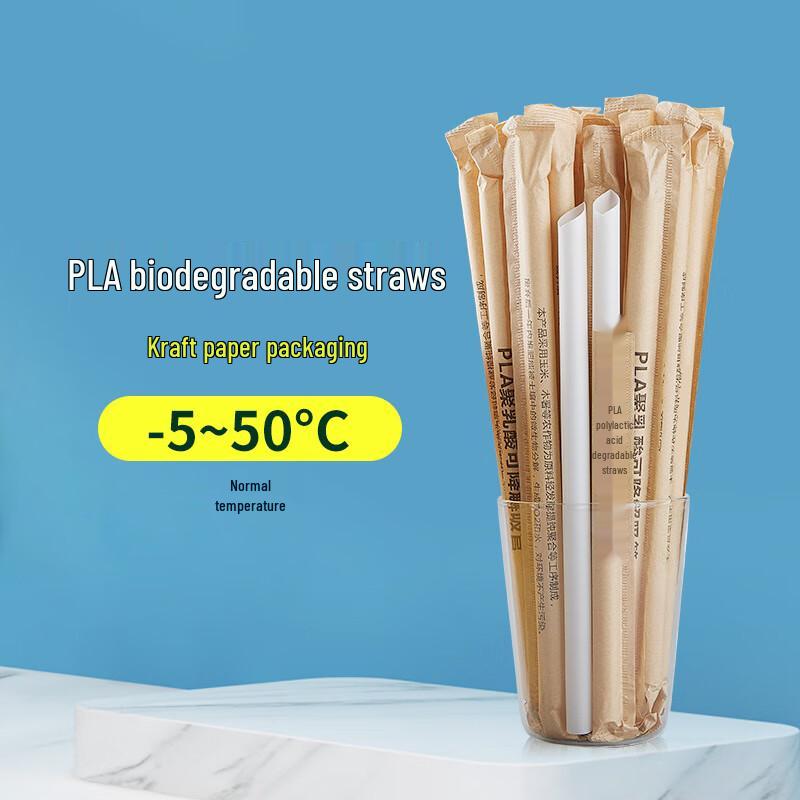 LISM Biodegradable White Drinking Straws