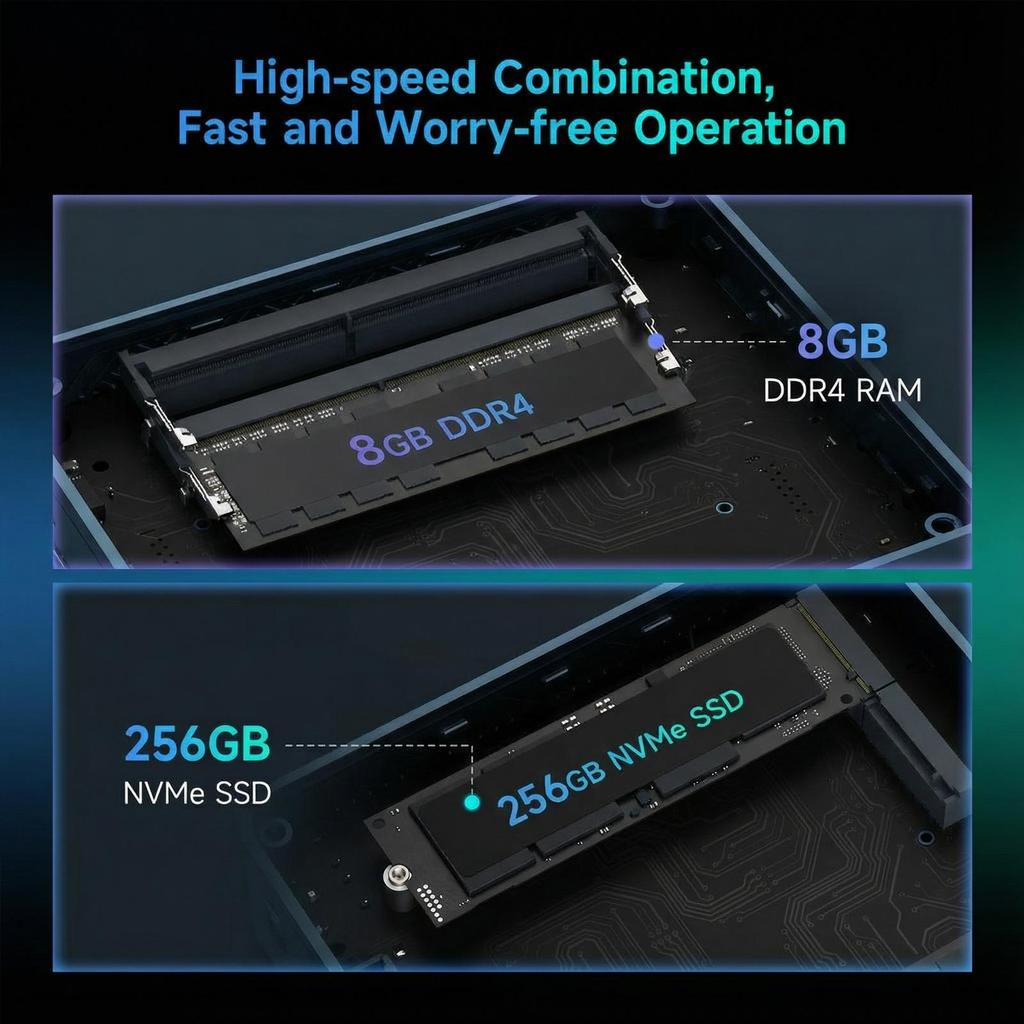 Mini Pc BMAX B2 Power 8G+256G SSD Intel Celeron Processor 5205U  Intel UHD Graphics  Window 11