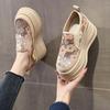 Fashion Ladies Footwear High on Platform Round Toe Slip Sequins Women's Shoes Sale Korean Offer Comfortable and Elegant Vulcanized Shoe