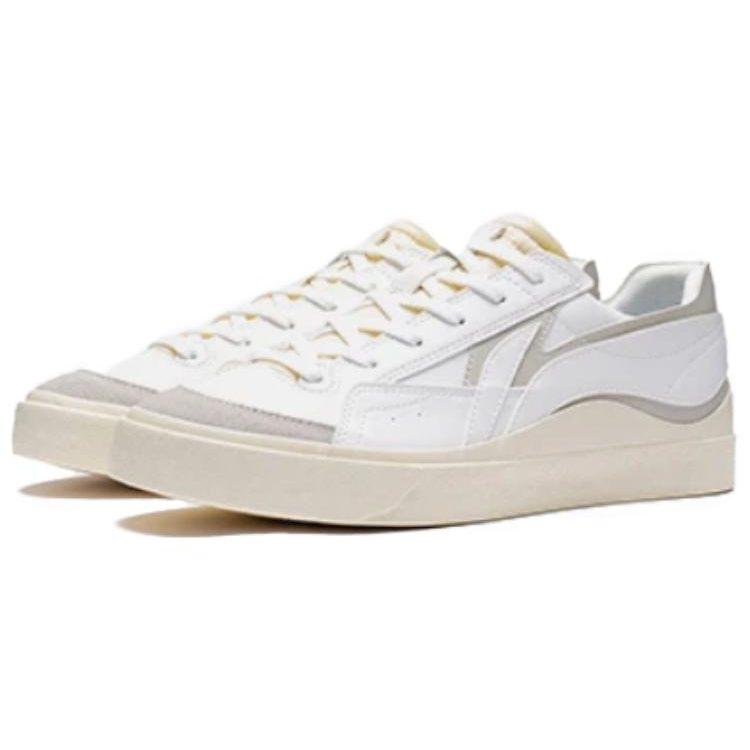 Li Ning Mousse Bath Slip Resistant Abrasion Resistant Low top Skateboard Shoes Men's White Gray AGCT161-1